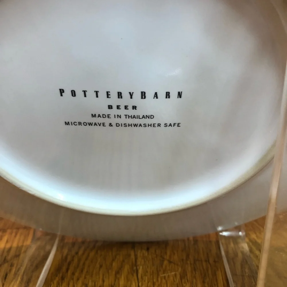 Pottery Barn Beer Appetizer Plates Set of 4‎